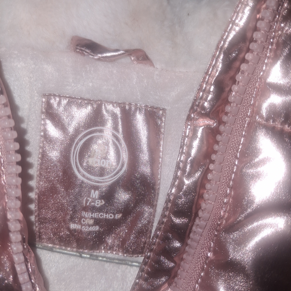 Wonder Nation Metallic Pink Puffer Jacket - Picture 3 of 3